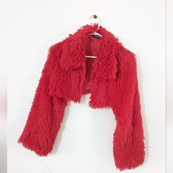 Furry cropped coat - Picture 1 of 3